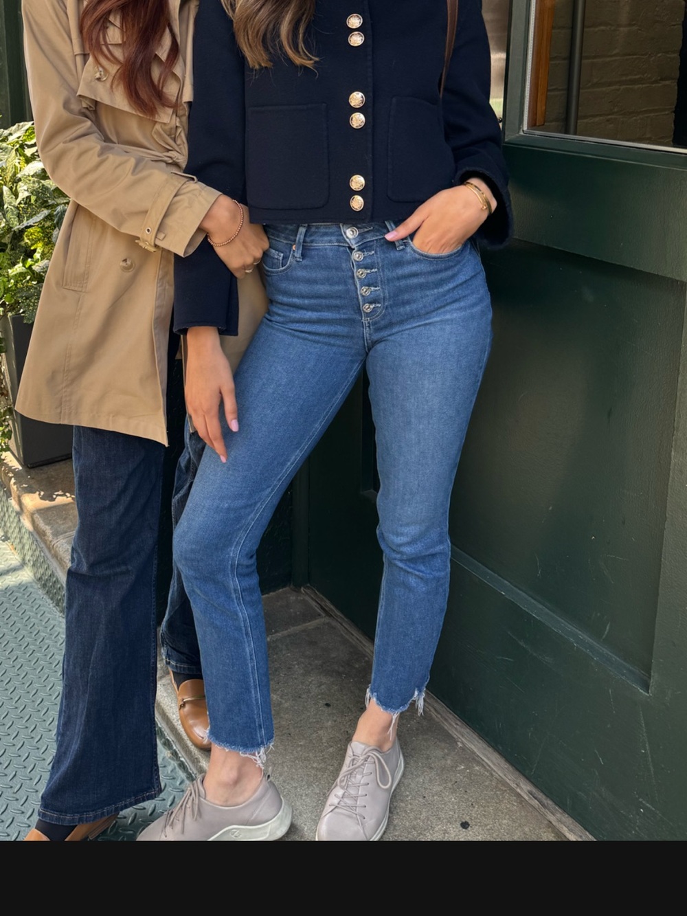PAIGE Mid-Rise Button-Fly Ankle Jeans in Blue